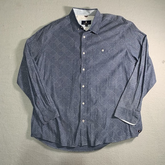 Russell Simmons Other - Argyleculture Russell Simmons Sz XL Button Down Shirt Hankerchief Cotton Casual